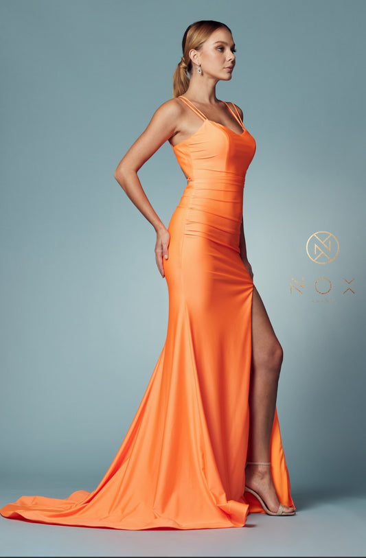 Neon Orange Fitting Gown