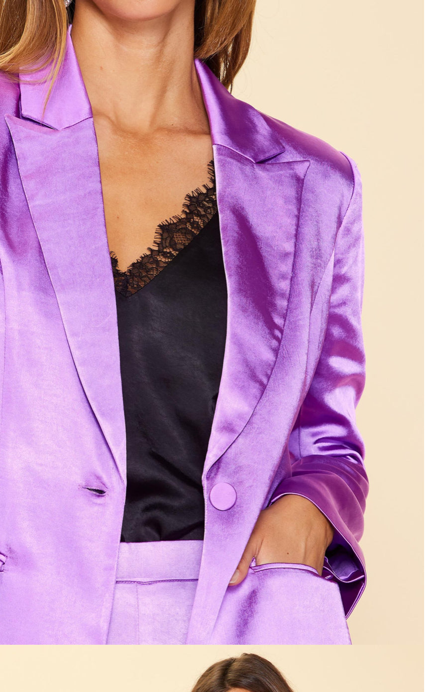 Mindful Mauve Satin Blazer