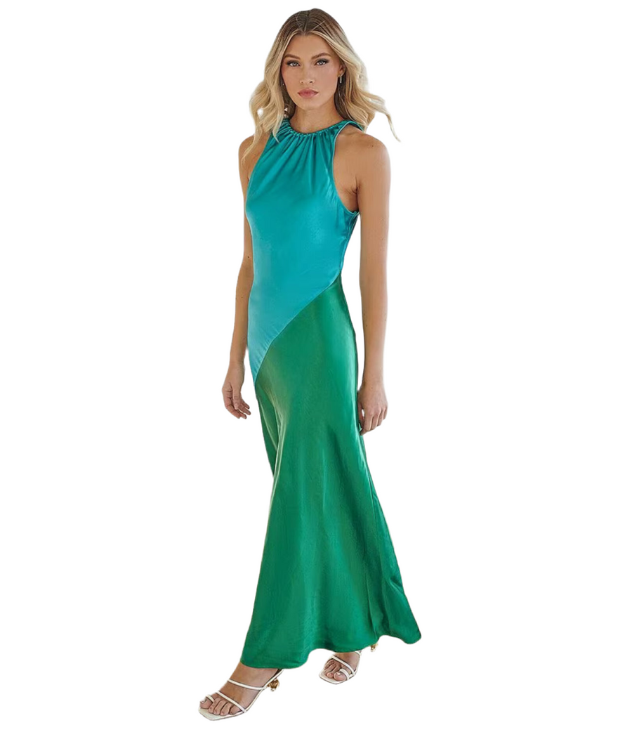 Blue Green Kavela color Block dress