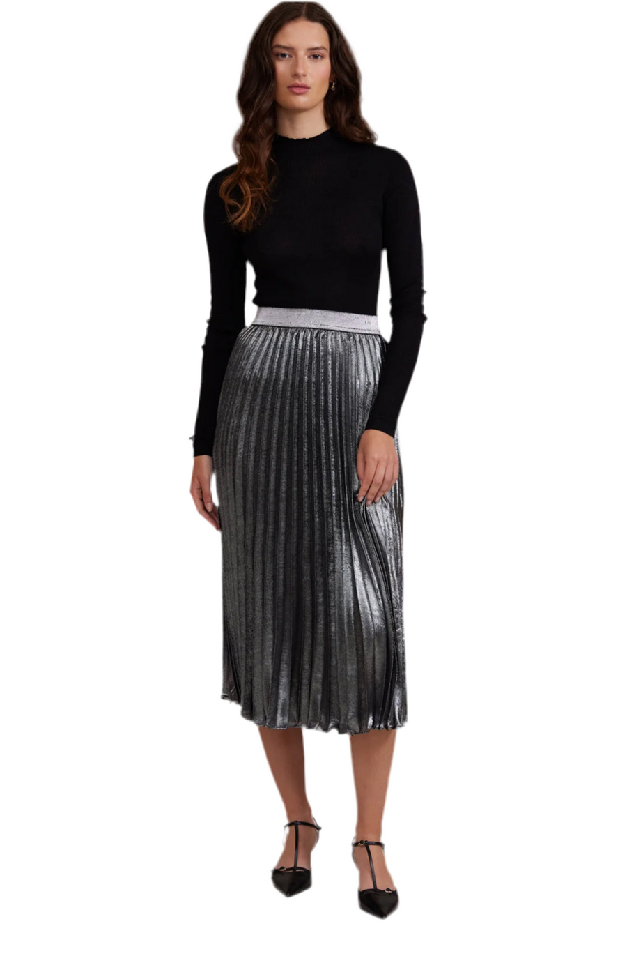 Adeline Pleated Charcoal Skirt