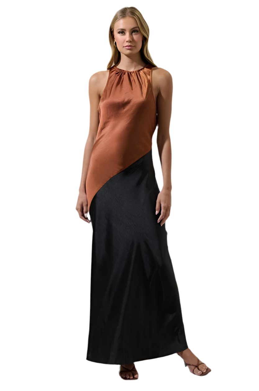 Black-Brown Kavela color Block dress