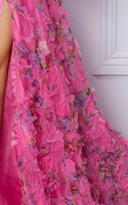 Pink Floral Organza gown