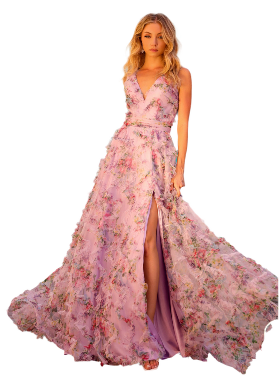 Lilac Floral Organza gown