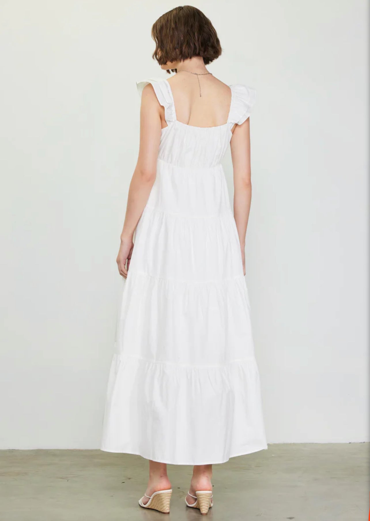 White DIANA POPLIN MAXI DRESS