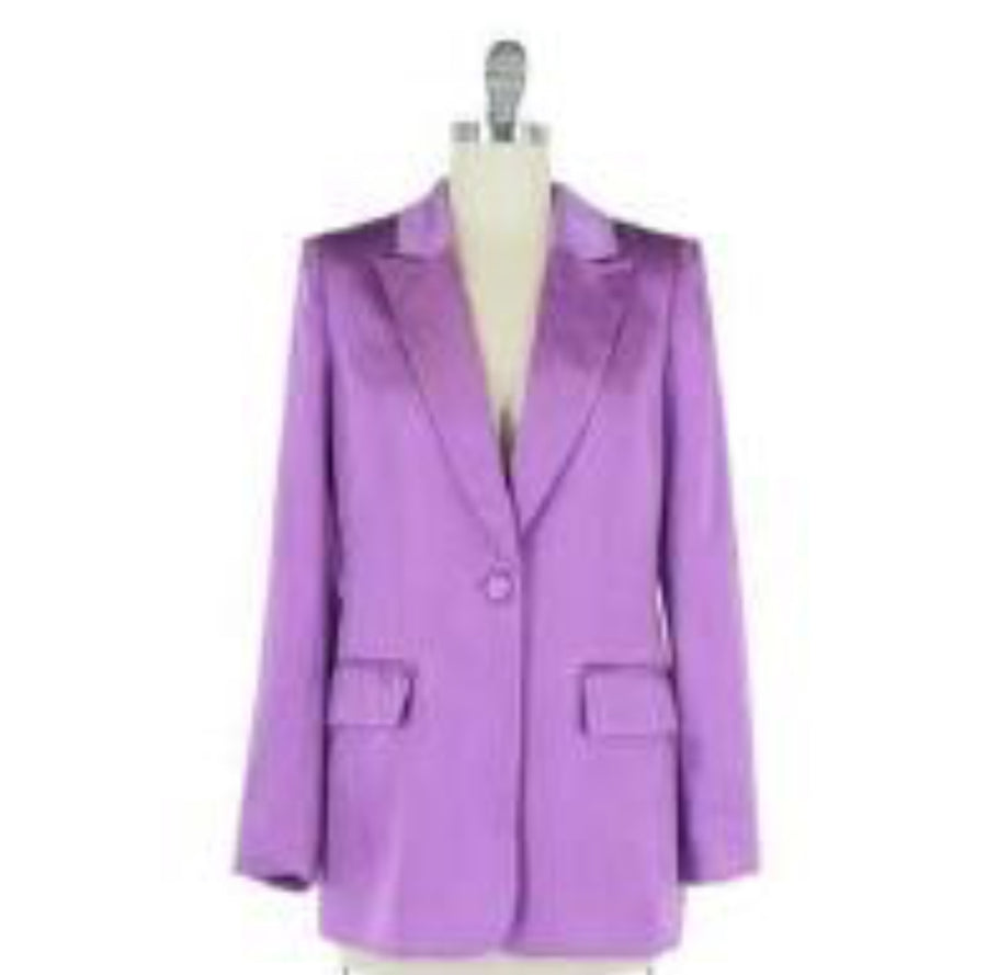 Mindful Mauve Satin Blazer