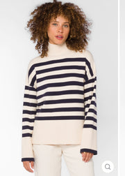 CADEN NAVY IVORY STRIPE SWEATER