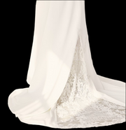 Exquisite gown featuring puff sheer sleeves