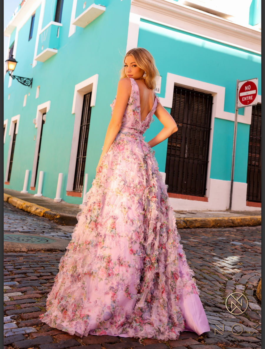 Lilac Floral Organza gown