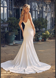 Cowl Neckline Mermaid Gown with Spaghetti Straps