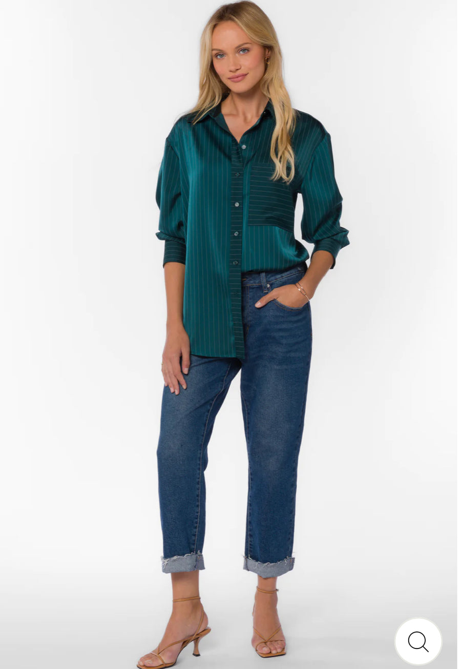 SUTTON GREEN STRIPE SHIRT