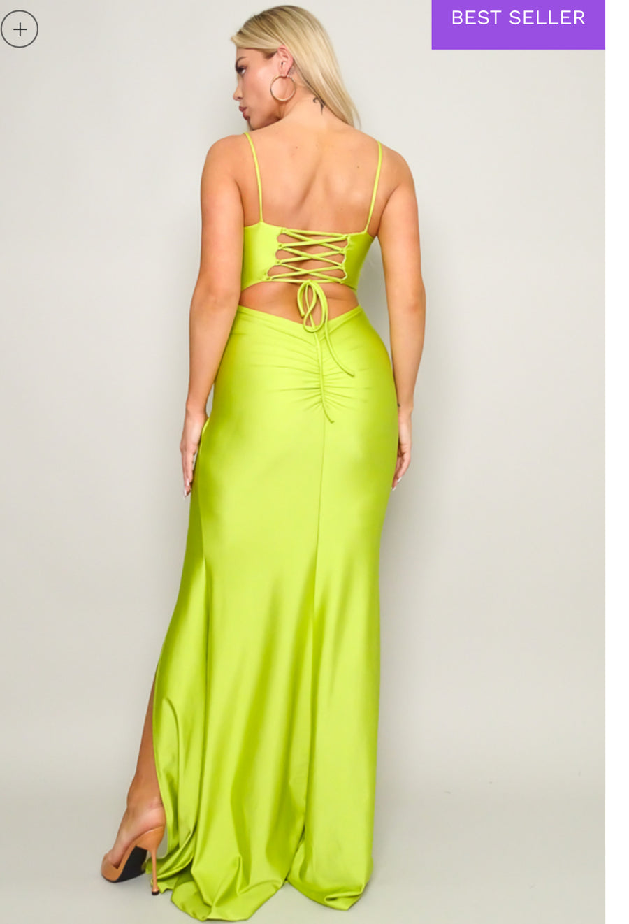 Lime Green -HIGH STANDARDS HALTER MAXI DRESS