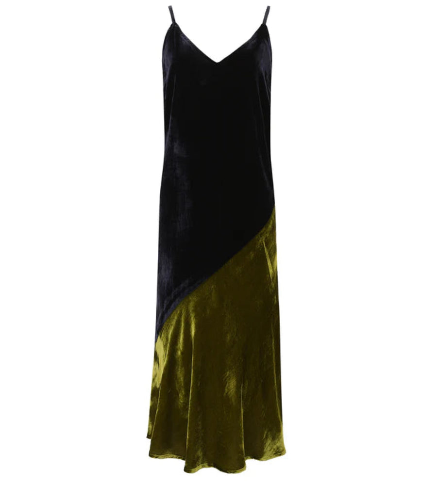 Engy two tone velvet Dress