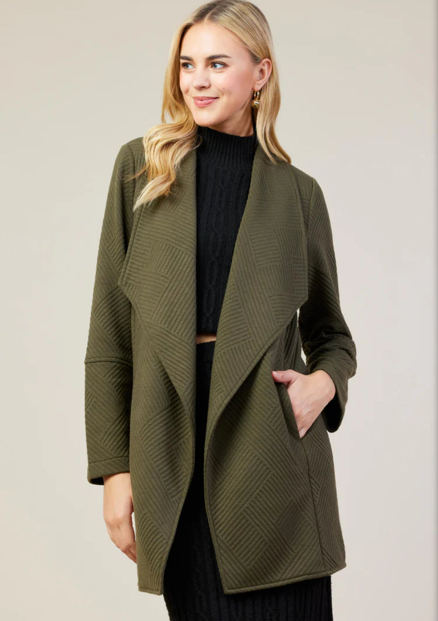 Olive Open front light jacket