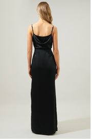 Black-Charisma Cowl neck maxi dress