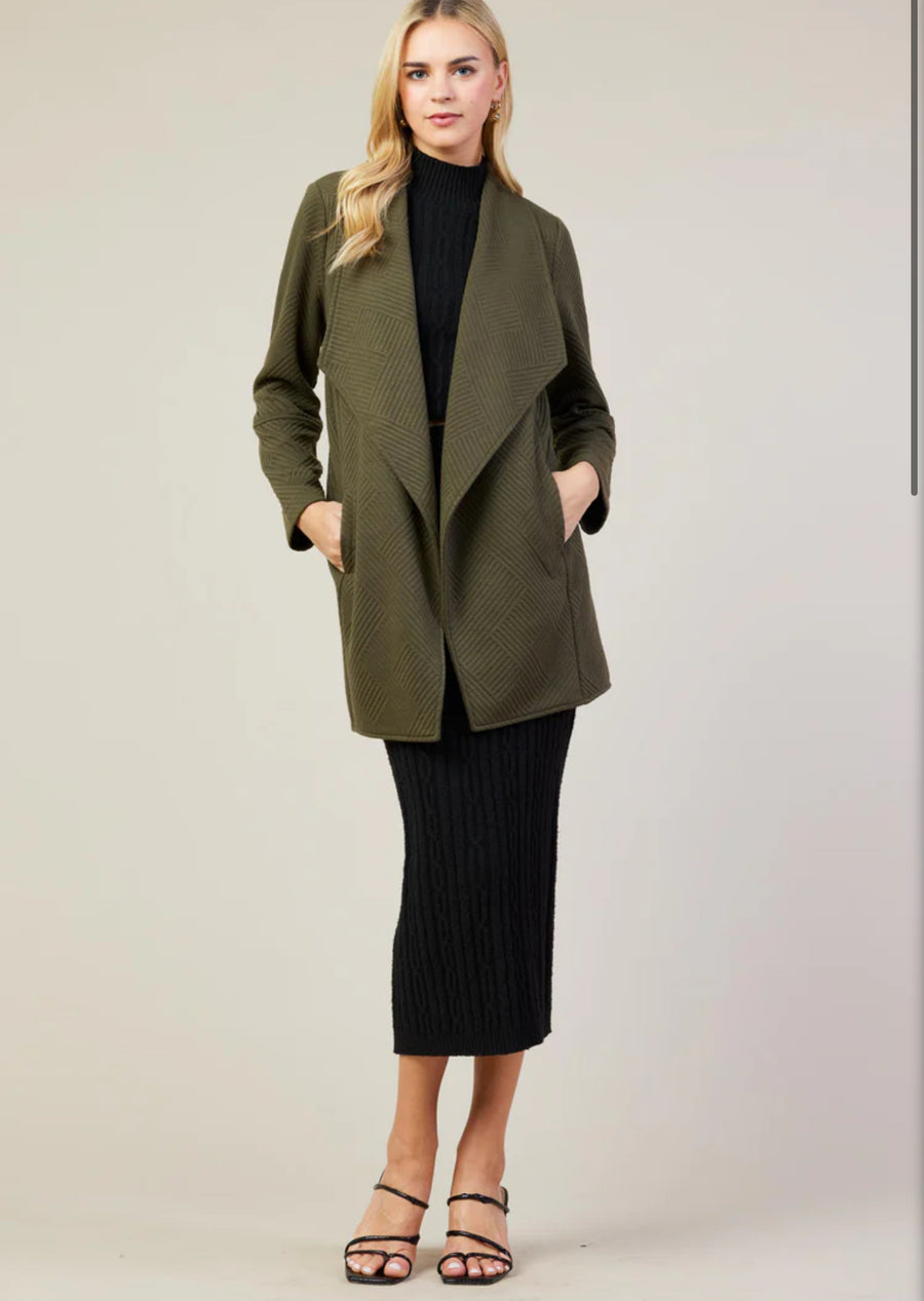 Olive Open front light jacket