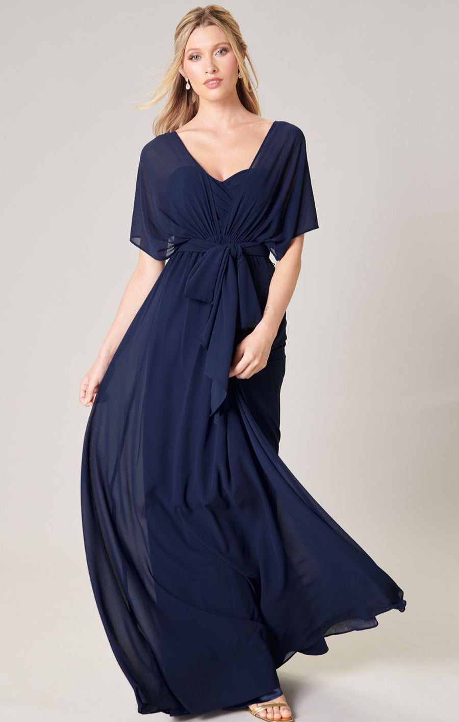 Navy-Beloved Ruched Sweetheart Convertible Dress