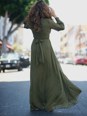 Sage Green long sleeved maxi dress