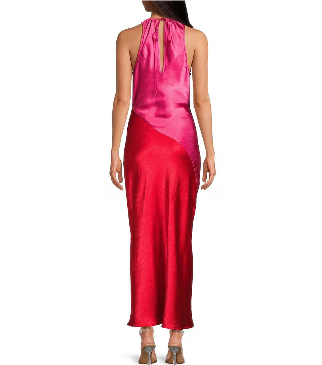 Pink Red Kavela color Block dress