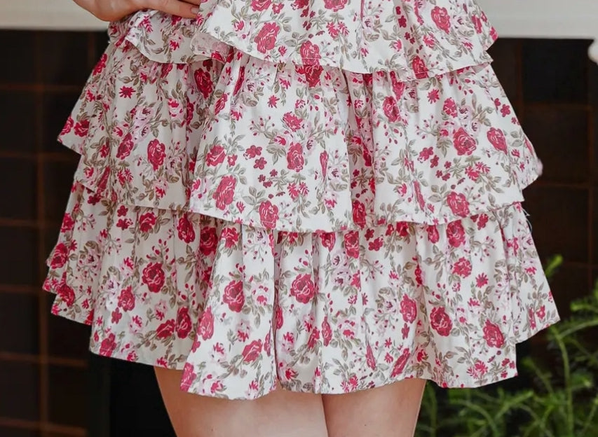 Floral off the shoulder, perfect sleeve dress