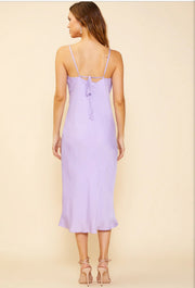 Lilac-COWL NECK BIAS DRESS