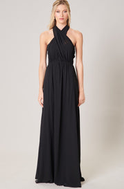 Navy-Beloved Ruched Sweetheart Convertible Dress