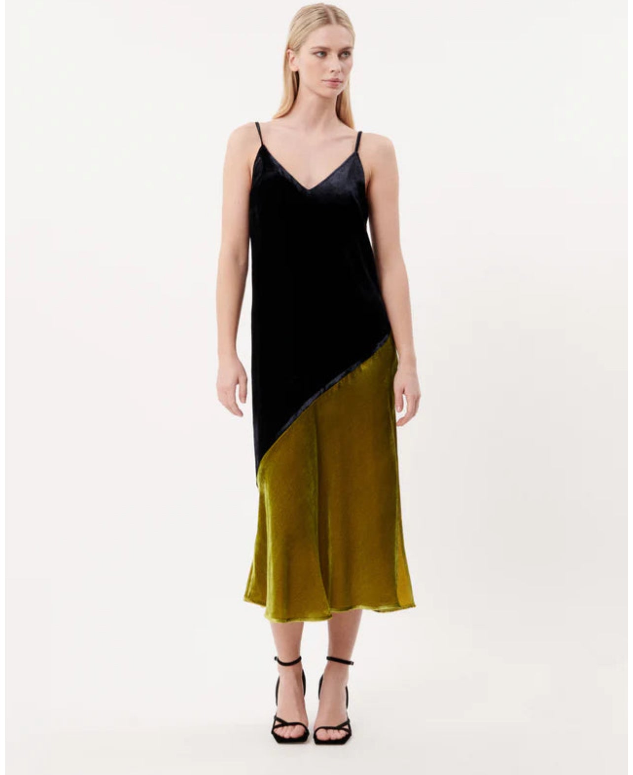 Engy two tone velvet Dress