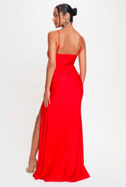 Red-ALEXIS DRAPED MAXI DRESS