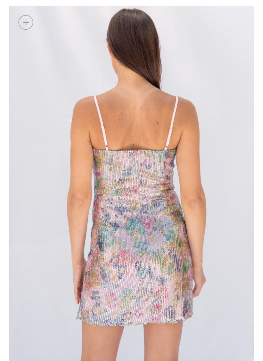 Jade Floral Sequins Dress