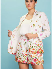 FLORAL BORDER PRINT BLAZER