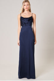 Navy-Charisma Cowl neck maxi dress