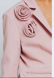 Mauve Rosette Accent Blazer