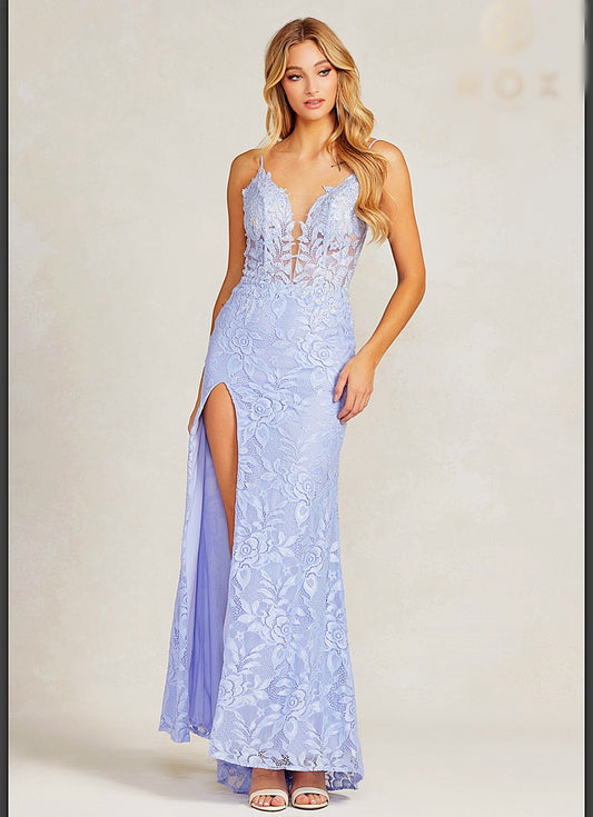 Periwinkle Lace pattern Gown