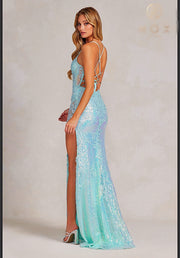 Mint Green Intricate Sequin Gown