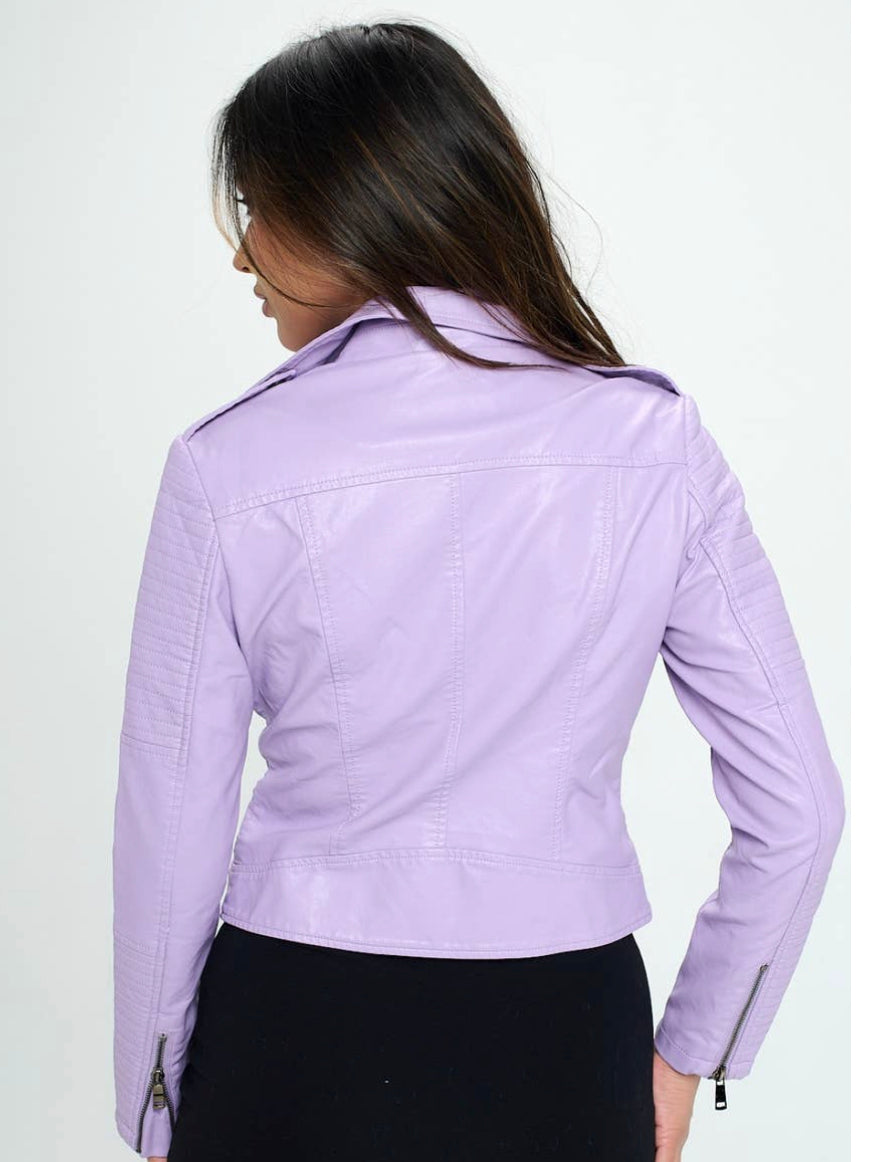 Lilac Leather Jacket