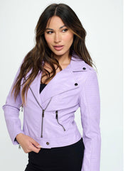 Lilac Leather Jacket