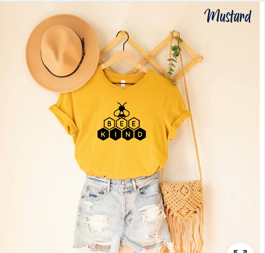 Mustard-Bee kind Tee shirt