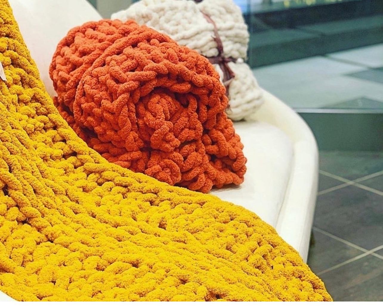 Cream Blanket - Big Chunky Knit
